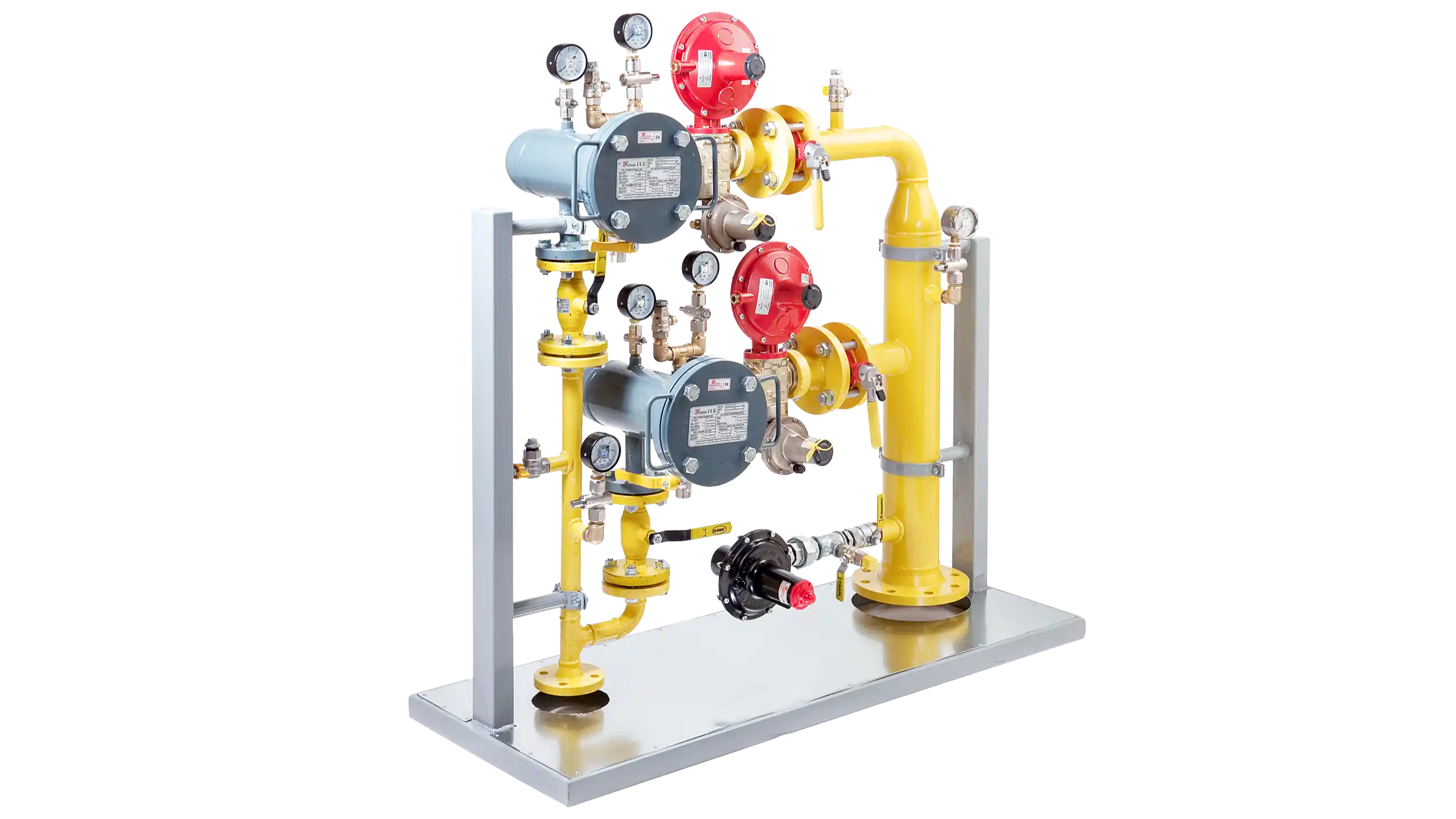 Standard gas pressure regulation and accounting devices